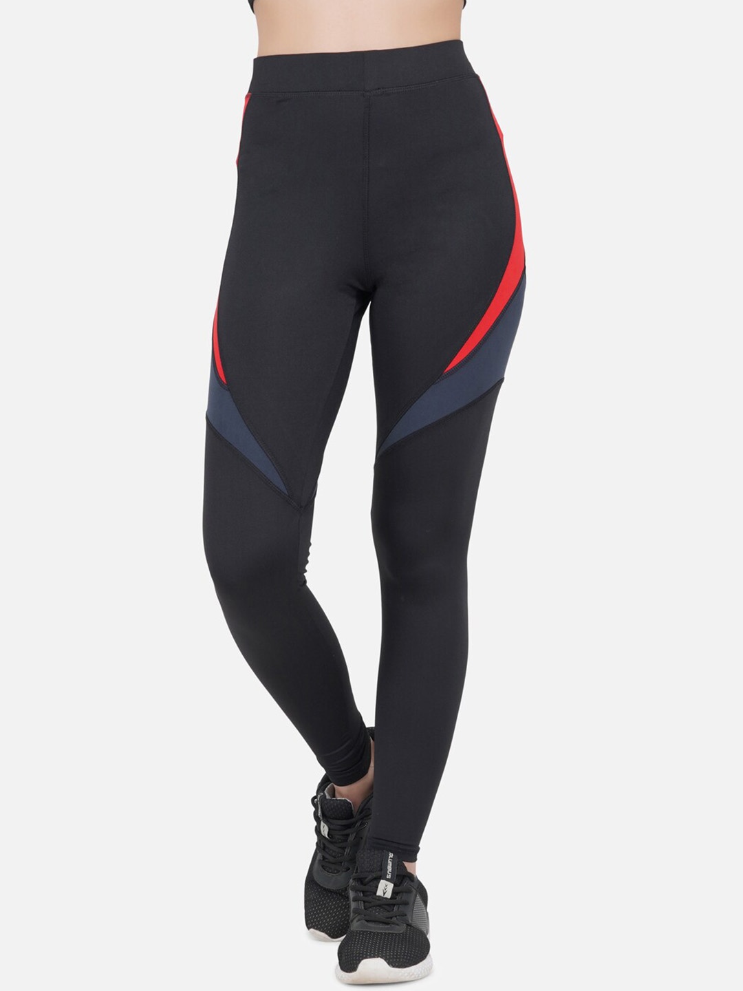 

IMPERATIVE Women Slim-Fit Ankle-Length Gym Tights, Black