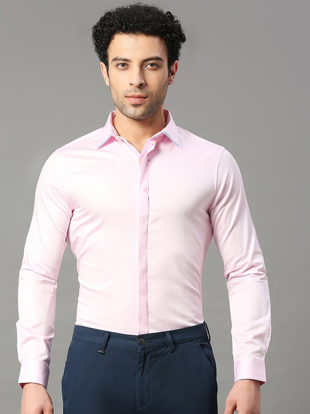 

INVICTUS Men Original Slim Fit Cotton Formal Shirt, Pink