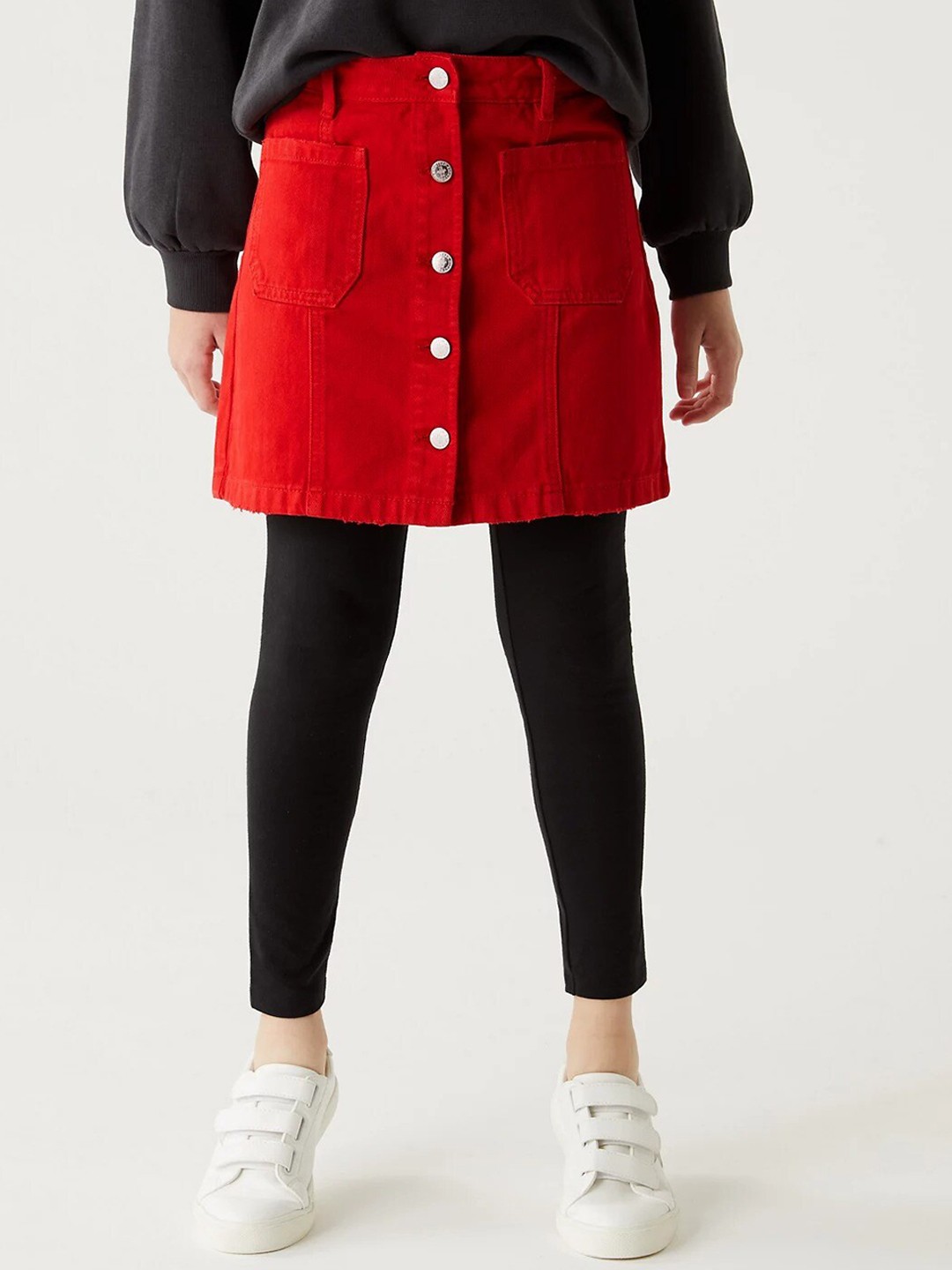 

Marks & Spencer Girls Pure Cotton A-Line Mini Skirt, Red