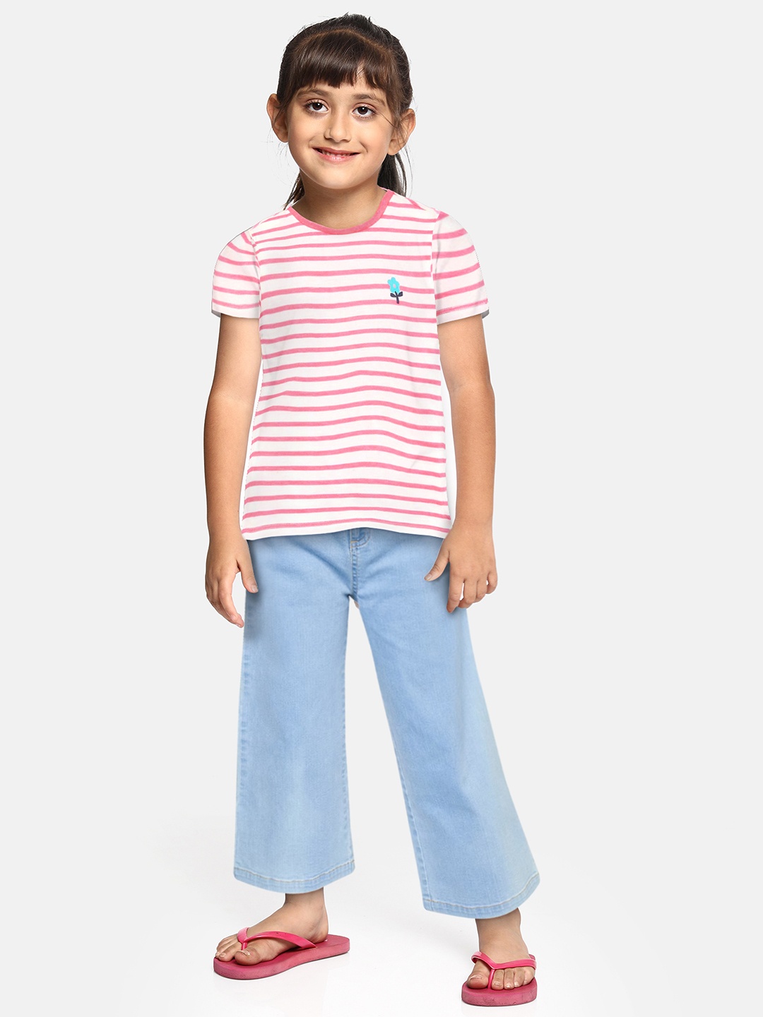 

Marks & Spencer Girls Striped Cotton T-shirt, Pink