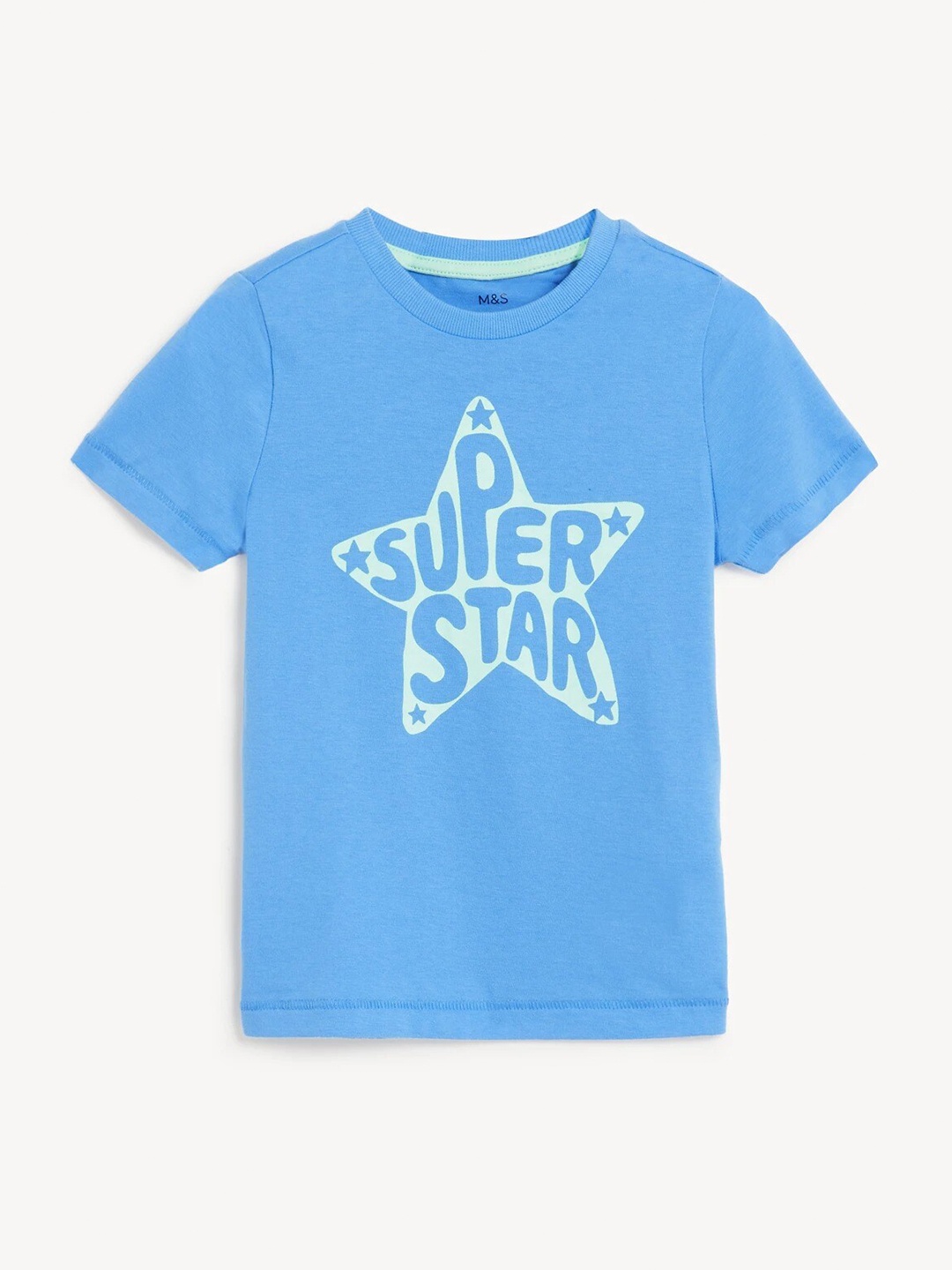 

Marks & Spencer Boys Pure Cotton Typography Printed T-shirt, Blue