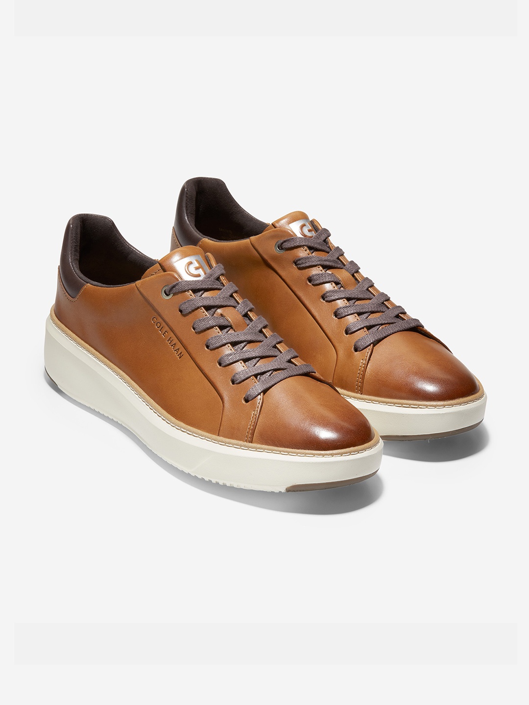 

Cole Haan Men GP Topspin Leather Sneakers, Tan