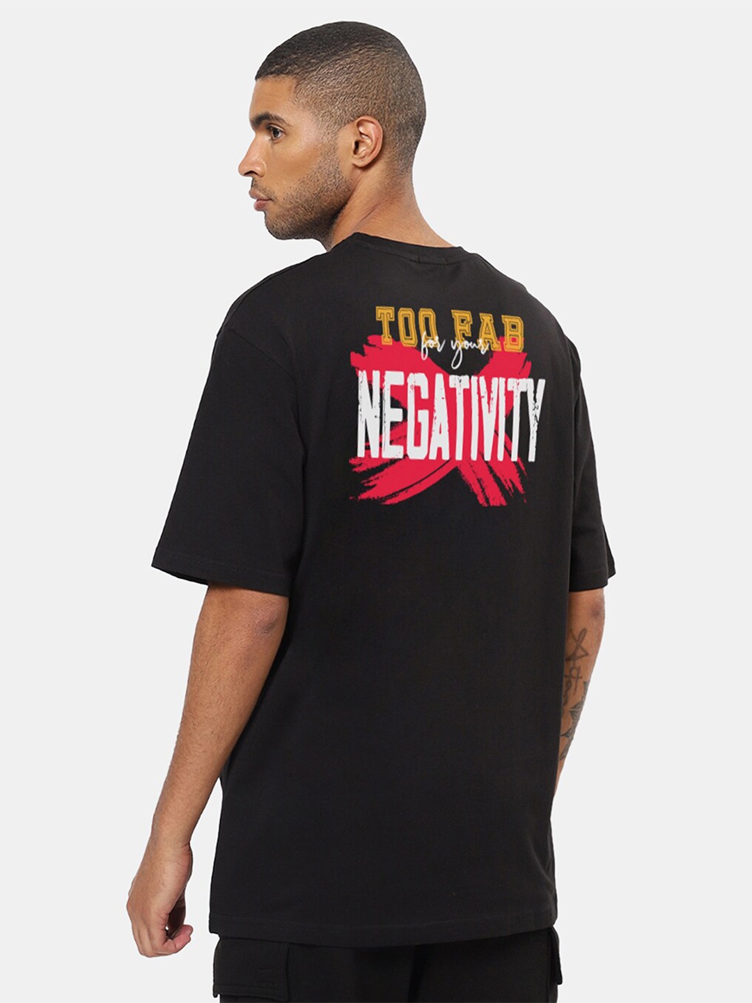 

Mad Over Print Men Too Fab Printed Oversize Oversized T-shirt, Black