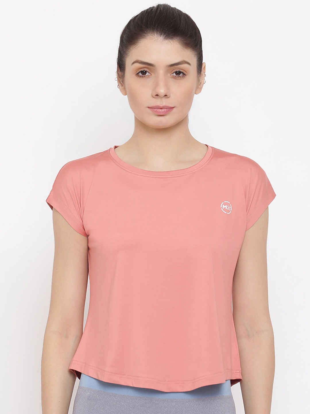 

MKH Women Round Neck Dri-FIT T-shirt, Pink