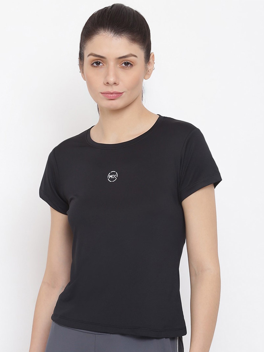

MKH Women Round Neck Dri-FIT T-shirt, Black