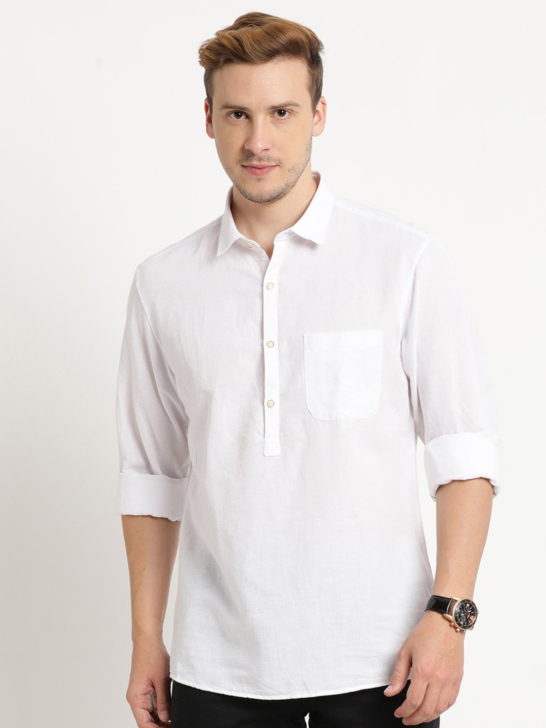 

Indian Terrain Men Chiseled Slim Fit Pure Cotton Casual Shirt, White