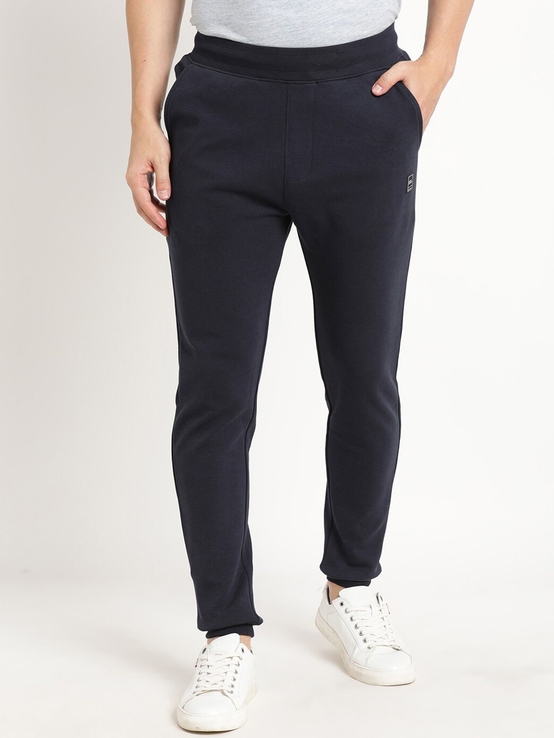 

Indian Terrain Men Slim Fit Cotton Joggers, Navy blue