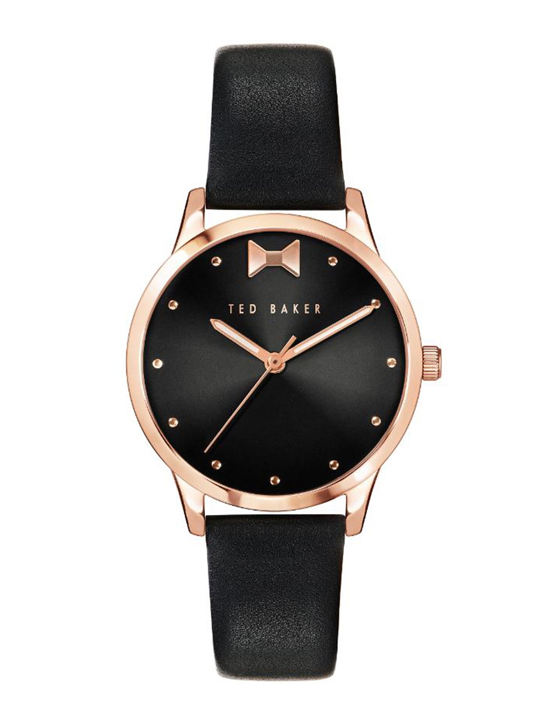 

Ted Baker Women Embellished Dial Leather Straps Analogue Watch, Black