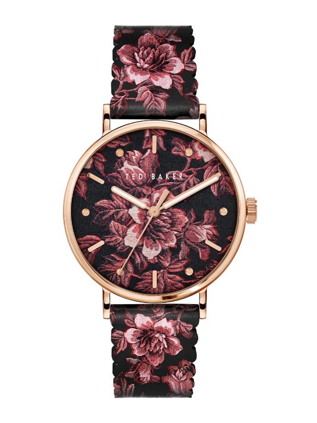 

Ted Baker Women Printed Dial Leather Straps Analogue Watch, Black