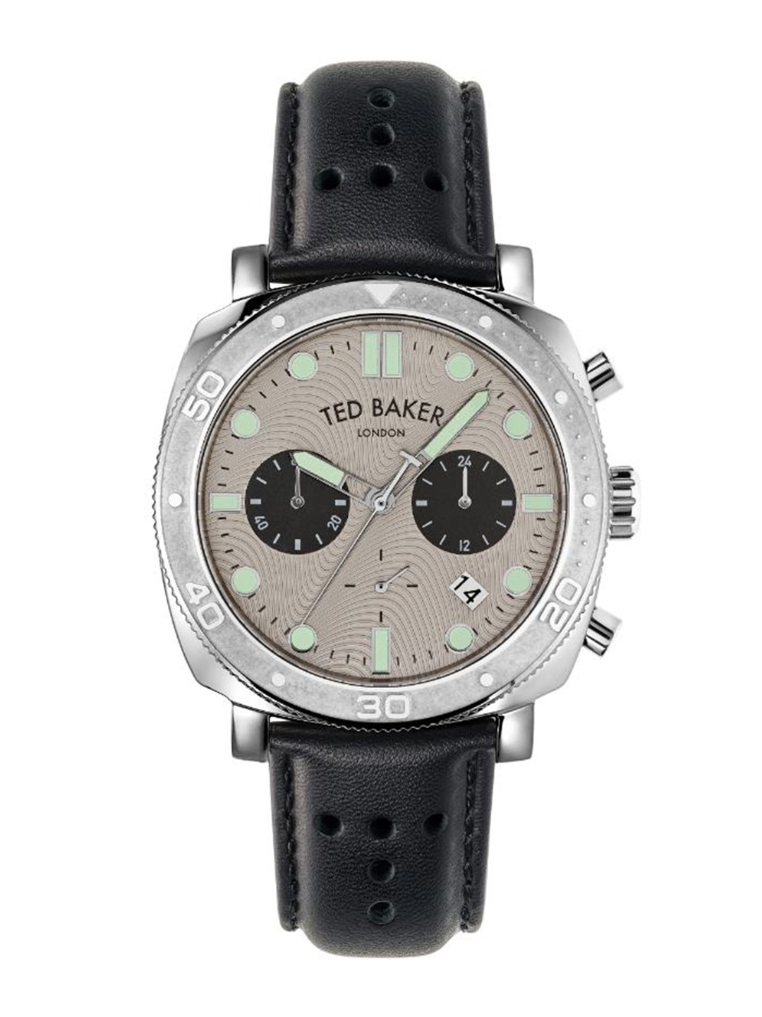

Ted Baker Men Embellished Dial Leather Straps Analogue Watch, Grey