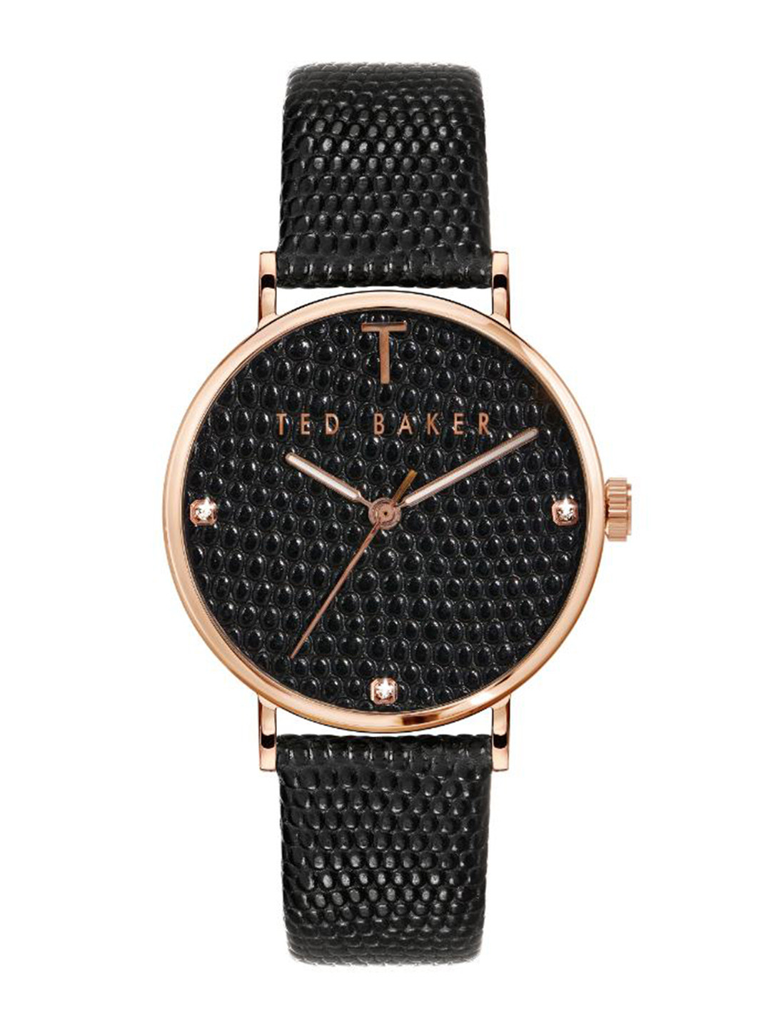

Ted Baker Women Leather Textured Straps Analogue Watch, Black