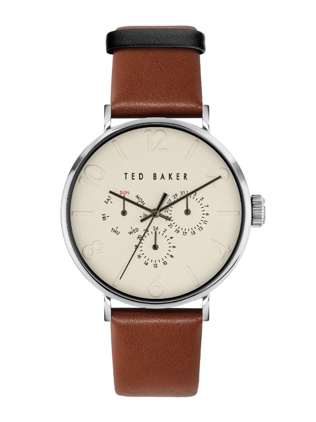 

Ted Baker Men Leather Straps Analogue Watch, White