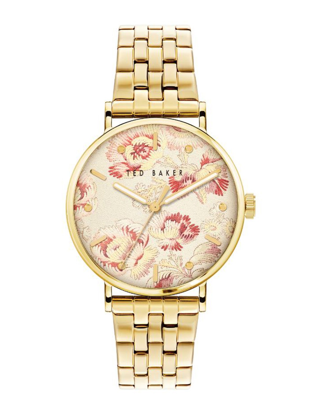

Ted Baker Women Gold-Plated Stainless Steel Bracelet Style Straps Analogue Watch BKPPHF208, Peach