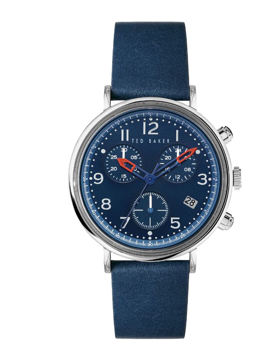 

Ted Baker Men Patterned Dial & Leather Straps Analogue Watch BKPMMF127, Blue