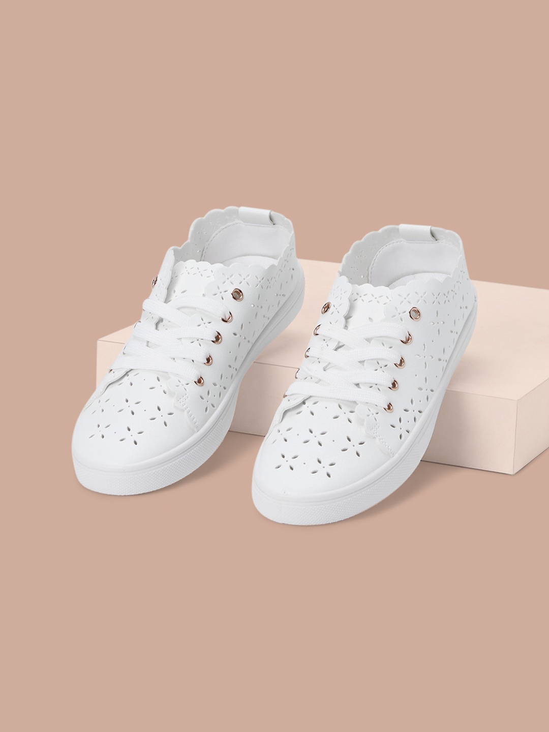 

Forever Glam by Pantaloons Women Sneakers With Laser Cuts, White
