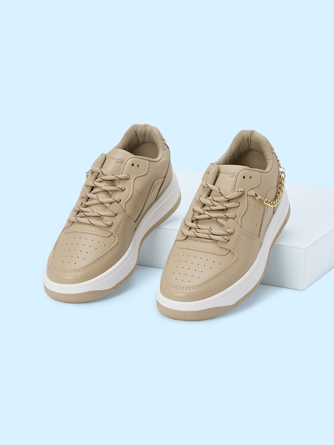 

Forever Glam by Pantaloons Women Perforations Sneakers, Beige