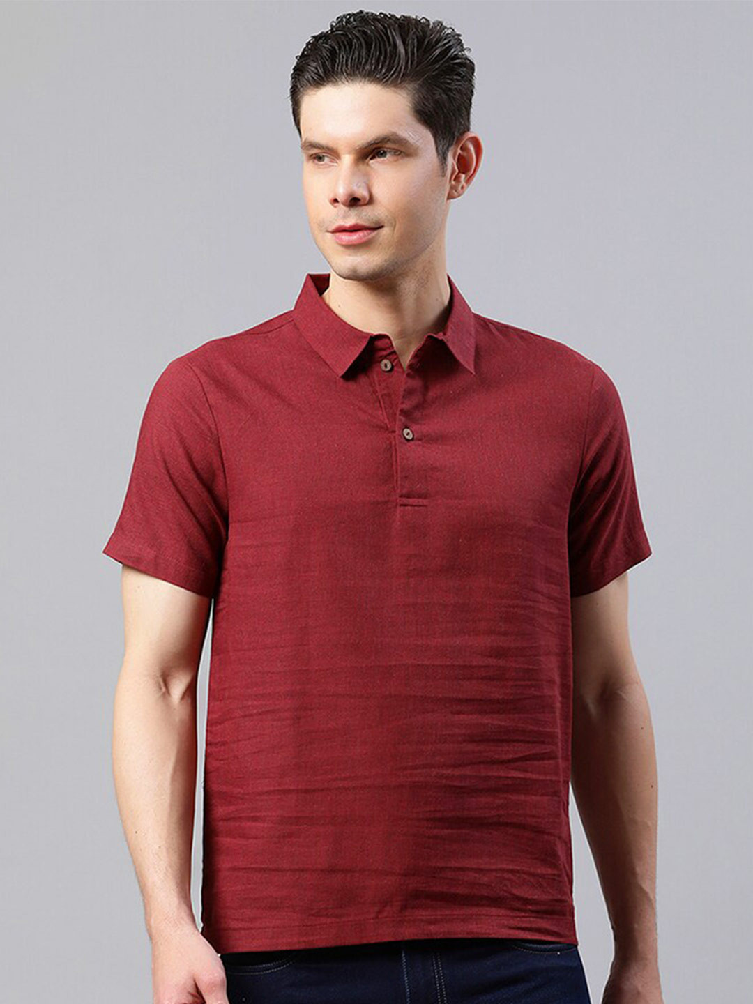 

HOUSE OF S Men Maroon Straight Slim Fit Casual Shirt