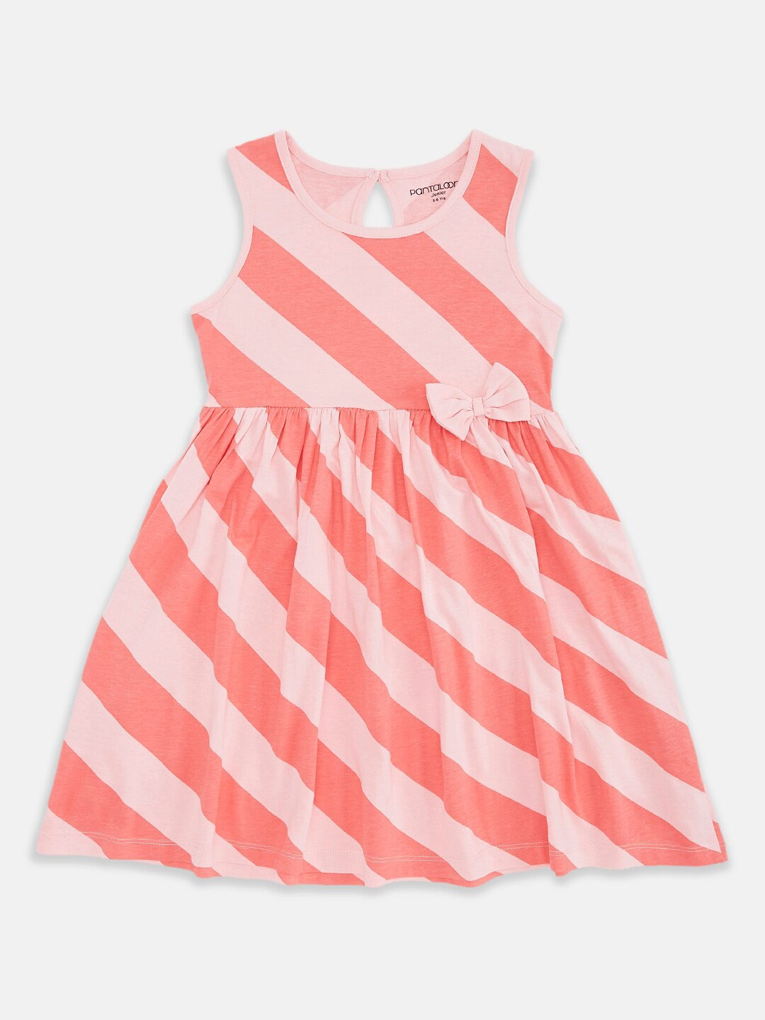 

Pantaloons Junior Girls Striped Cotton Dress, Peach