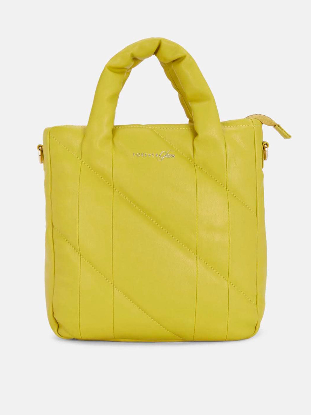 

Forever Glam by Pantaloons Oversized Shopper Tote Bag with Quilted, Yellow