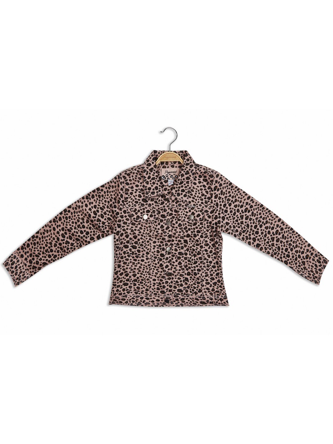 

Peppermint Girls Animal Print Shirt Style Top, Beige