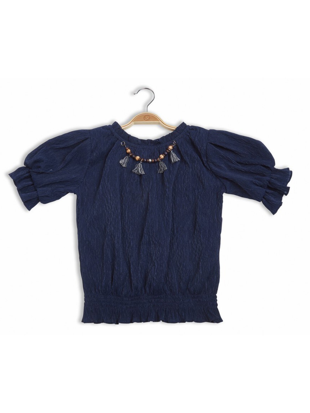 

Peppermint Puff Sleeve Top, Navy blue