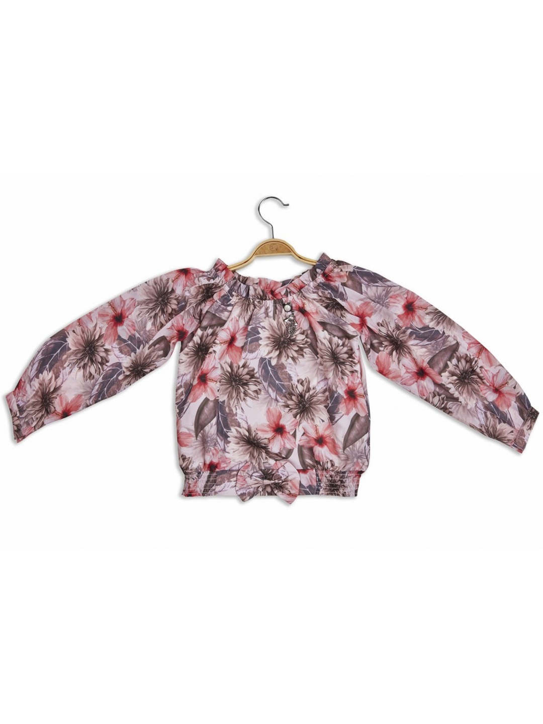 

Peppermint Floral Print Blouson Top, Red