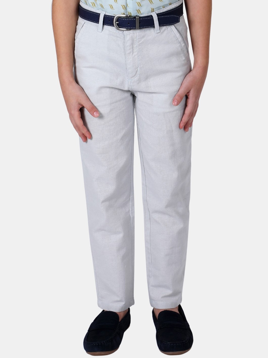 

One Friday Boys Cotton Relaxed Regular Fit Trouser, Grey