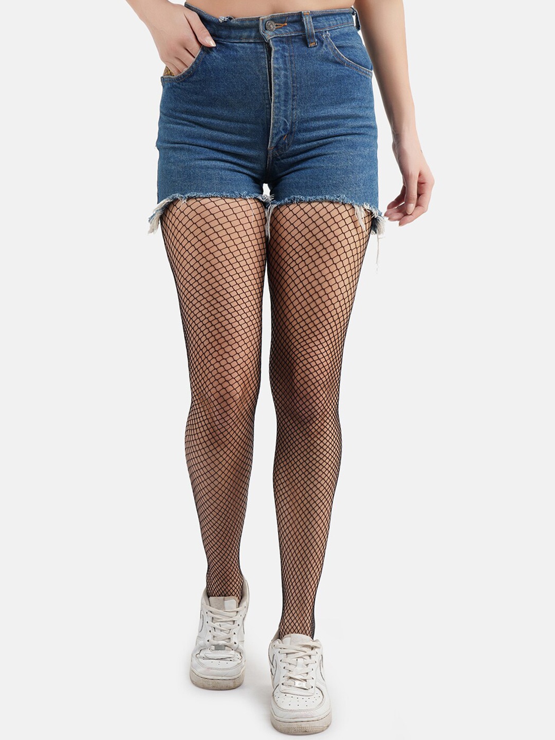 

SECRETS BY ZEROKAATA Women Sheer Fishnet Stockings, Black