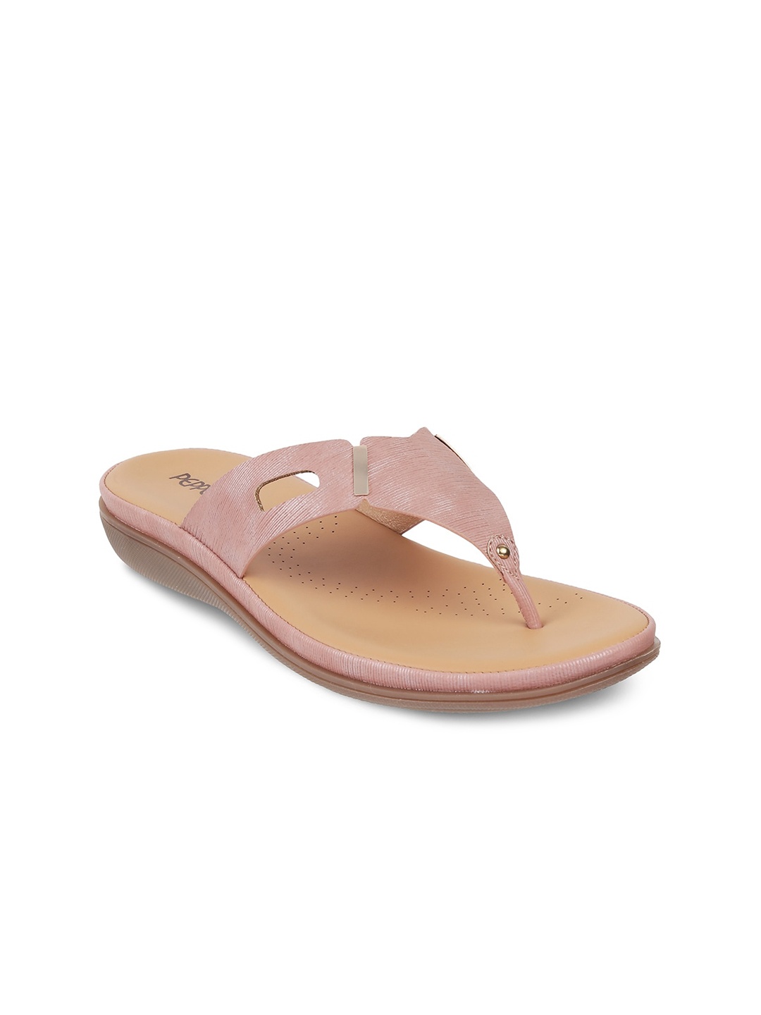 

PEPPER Women No Back Strap Open Toe Flats, Peach