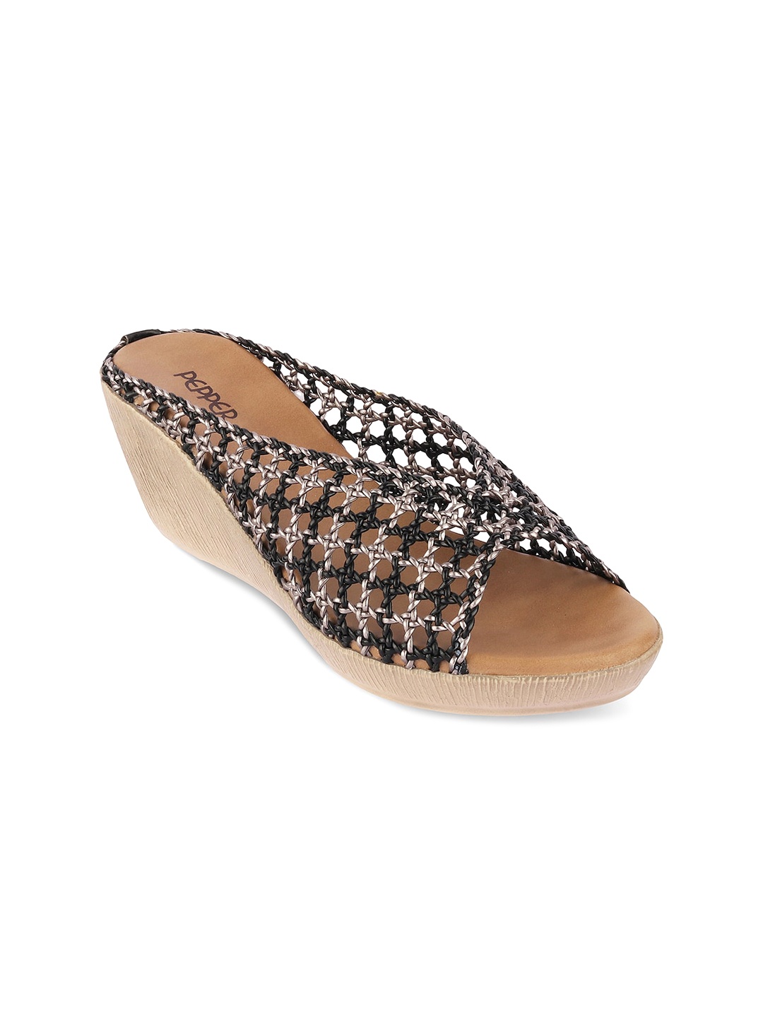 

PEPPER Peep Toes Wedge Heels, Black
