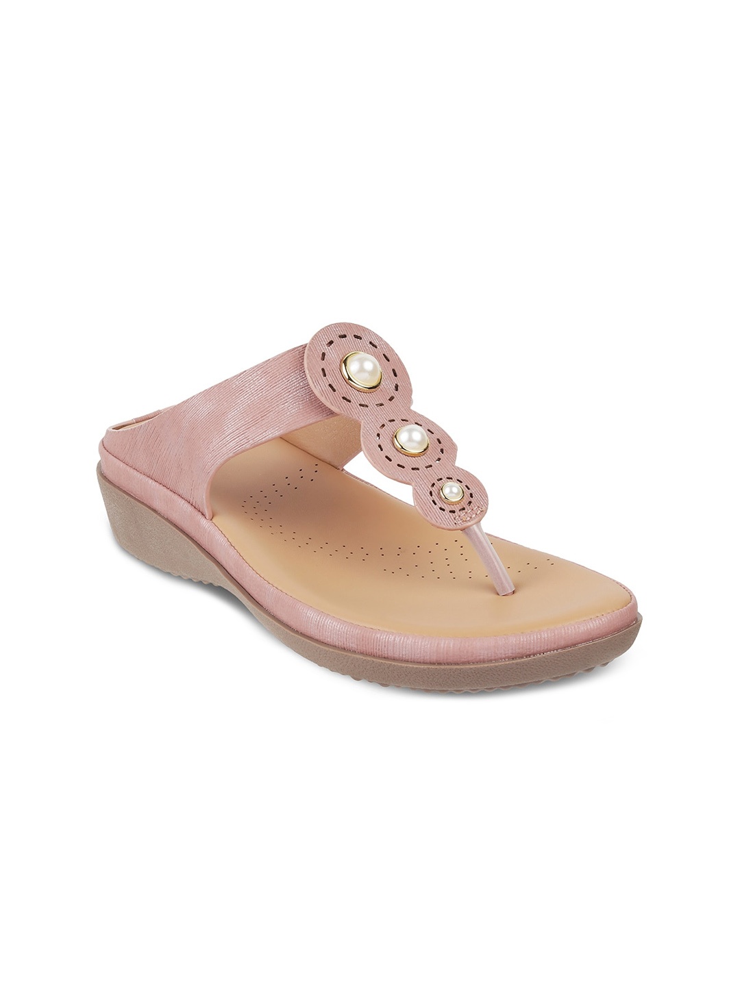 

PEPPER Embellished Comfort Heels, Peach
