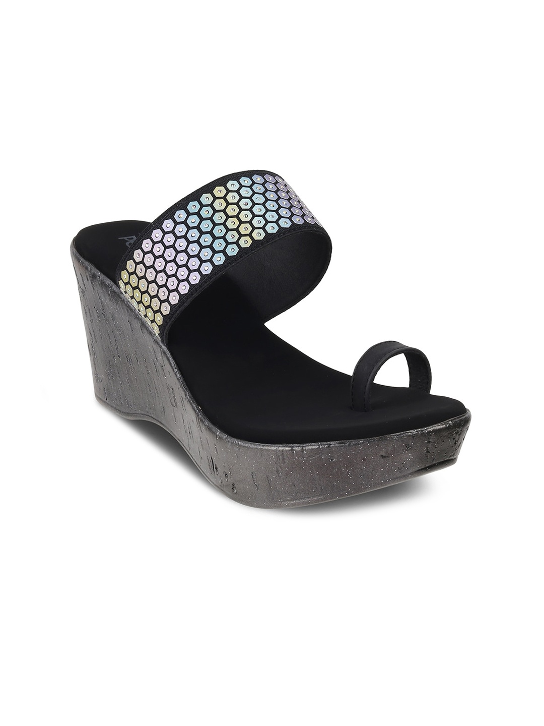

PEPPER Embellished Wedge Heels, Black