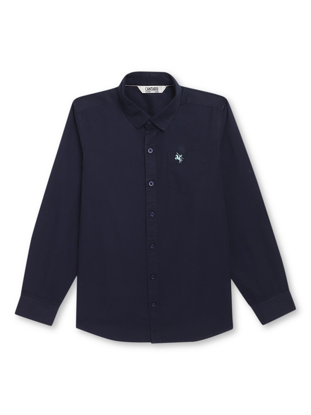 

Cantabil Boys Spread Collar Cotton Casual Shirt, Navy blue