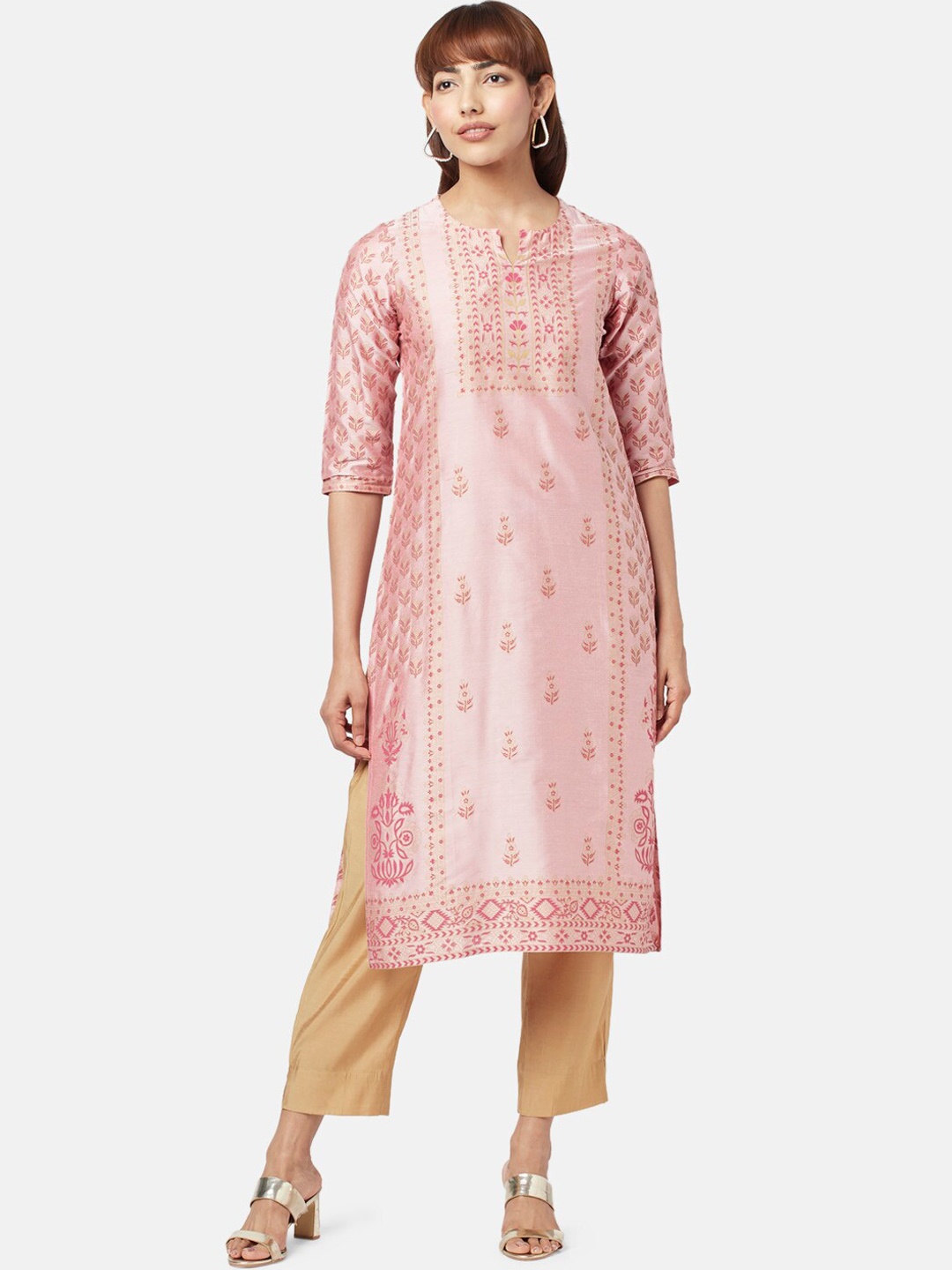 

RANGMANCH BY PANTALOONS Ethnic Motifs Kurta, Pink