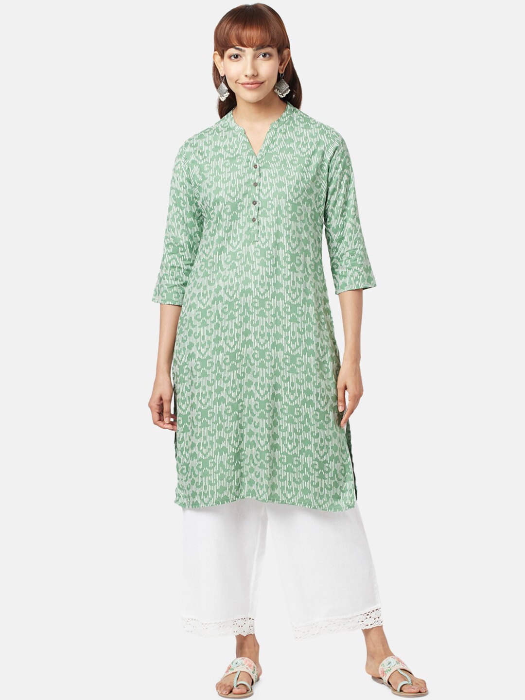 

RANGMANCH BY PANTALOONS Women Ethnic Motifs Printed Kurta, Green
