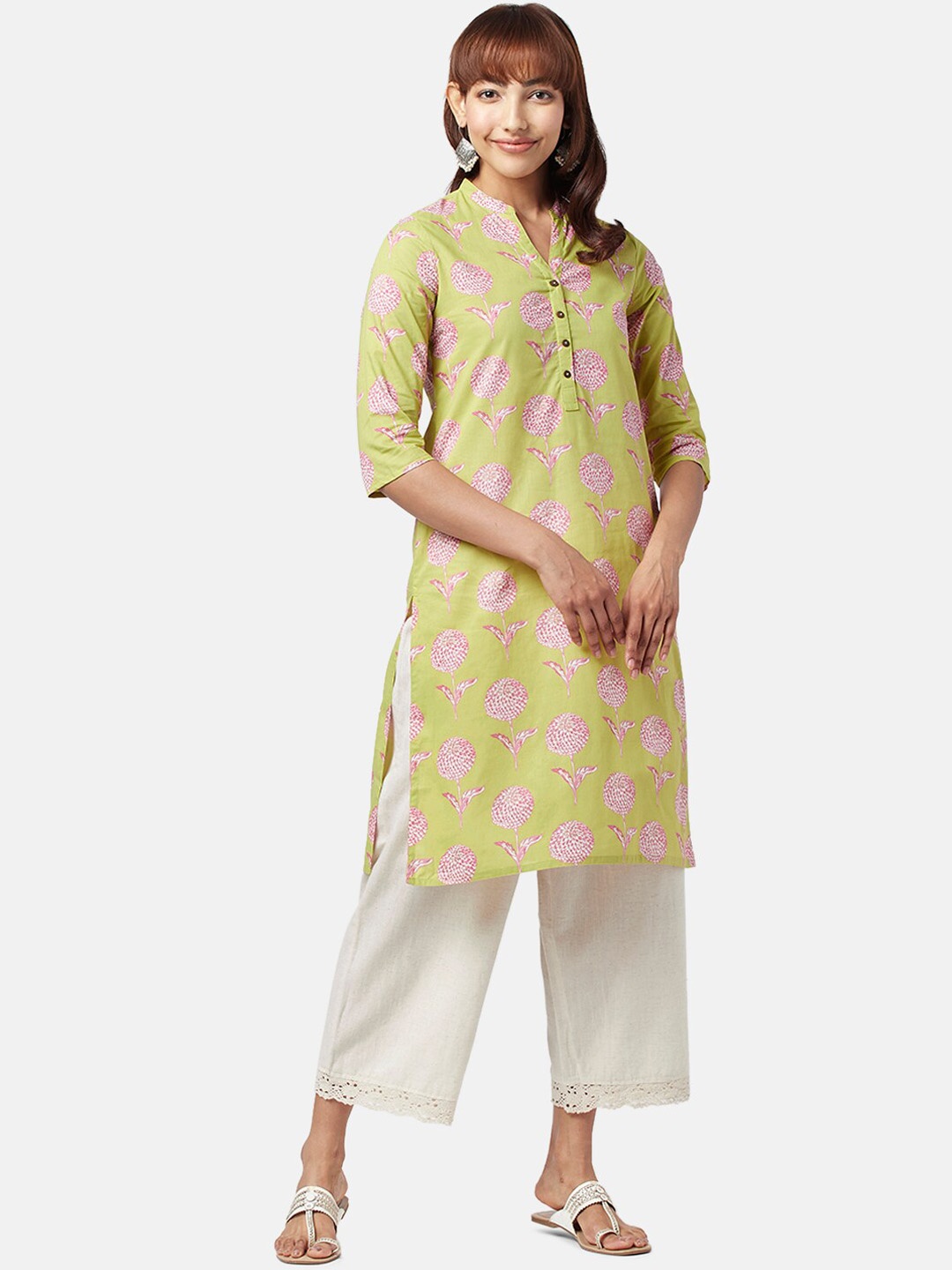 

RANGMANCH BY PANTALOONS Women Floral Printed Kurta, Green