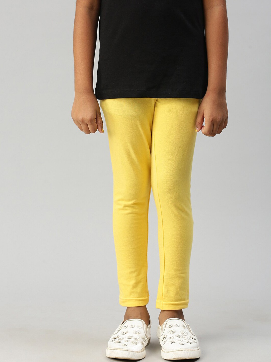 

Kryptic Girls Ankle Length Cotton Leggings, Yellow