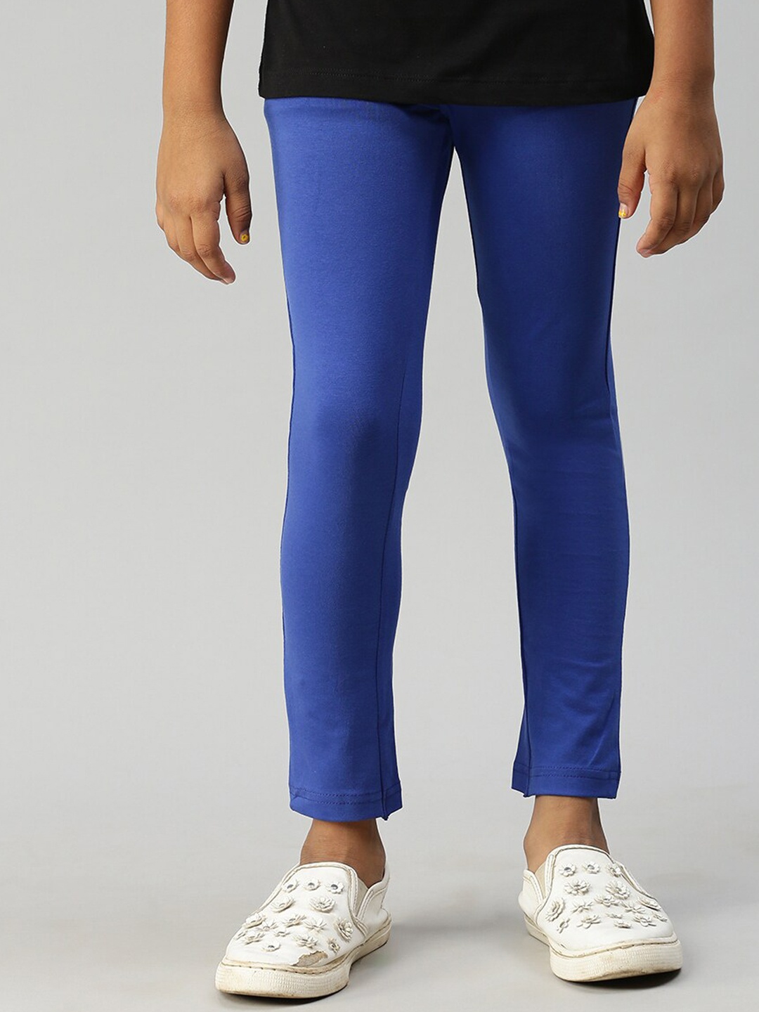 

Kryptic Girls Pure Cotton Ankle Length Leggings, Blue