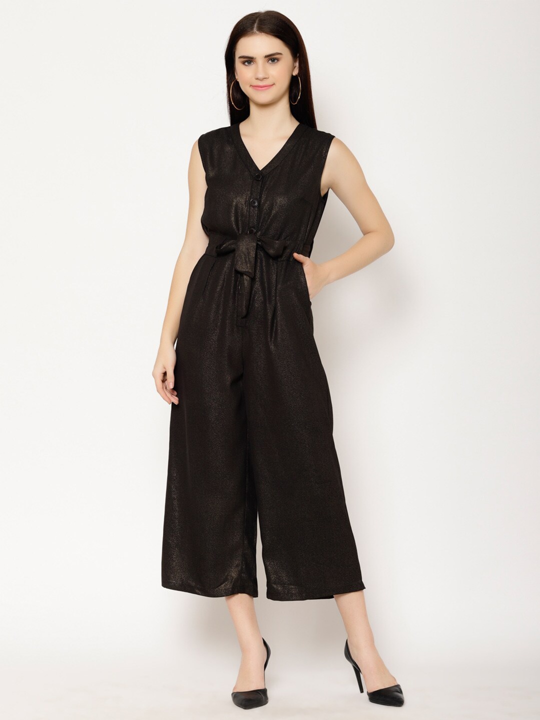 

HOUSE OF KKARMA Solid Culotte Jumpsuit, Black