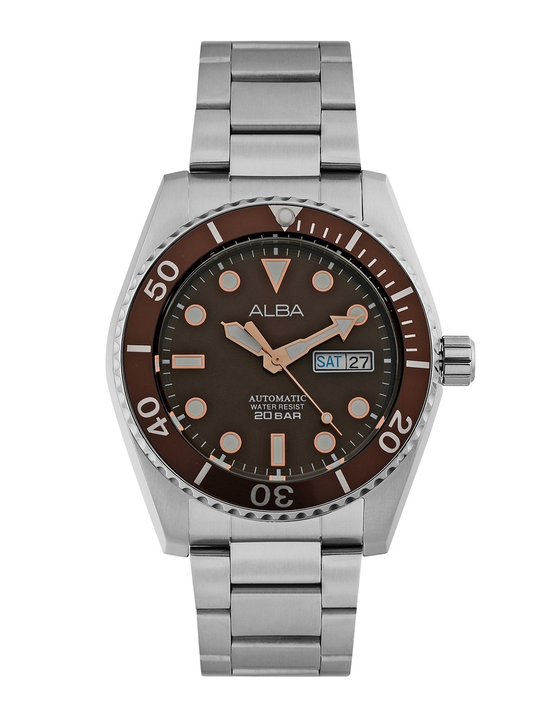 

Alba Men Stainless Steel Bracelet Style Straps Analogue Watch, Silver