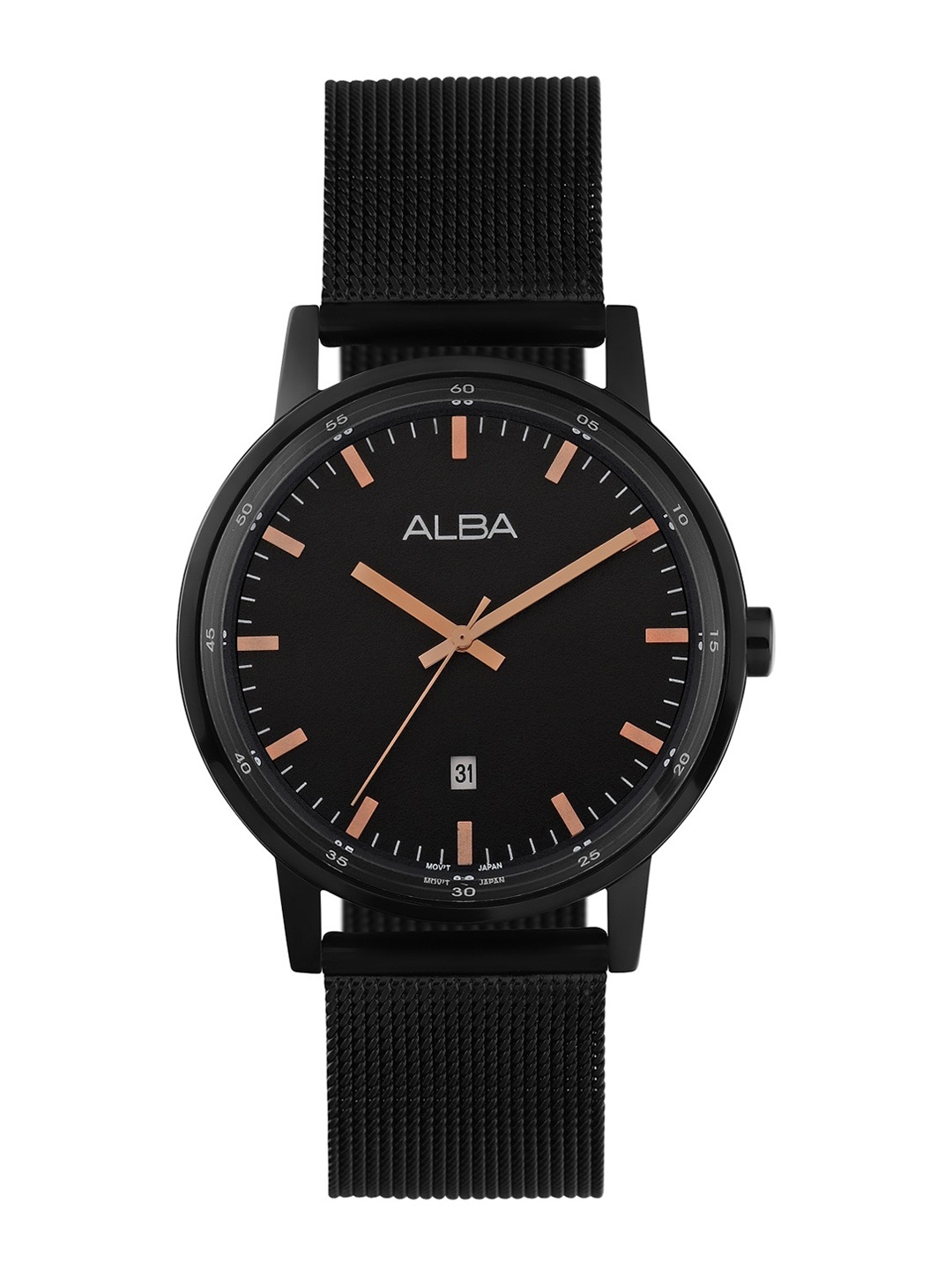 

Alba Men Stainless Steel Straps Analogue Watch AG8H83X1, Black