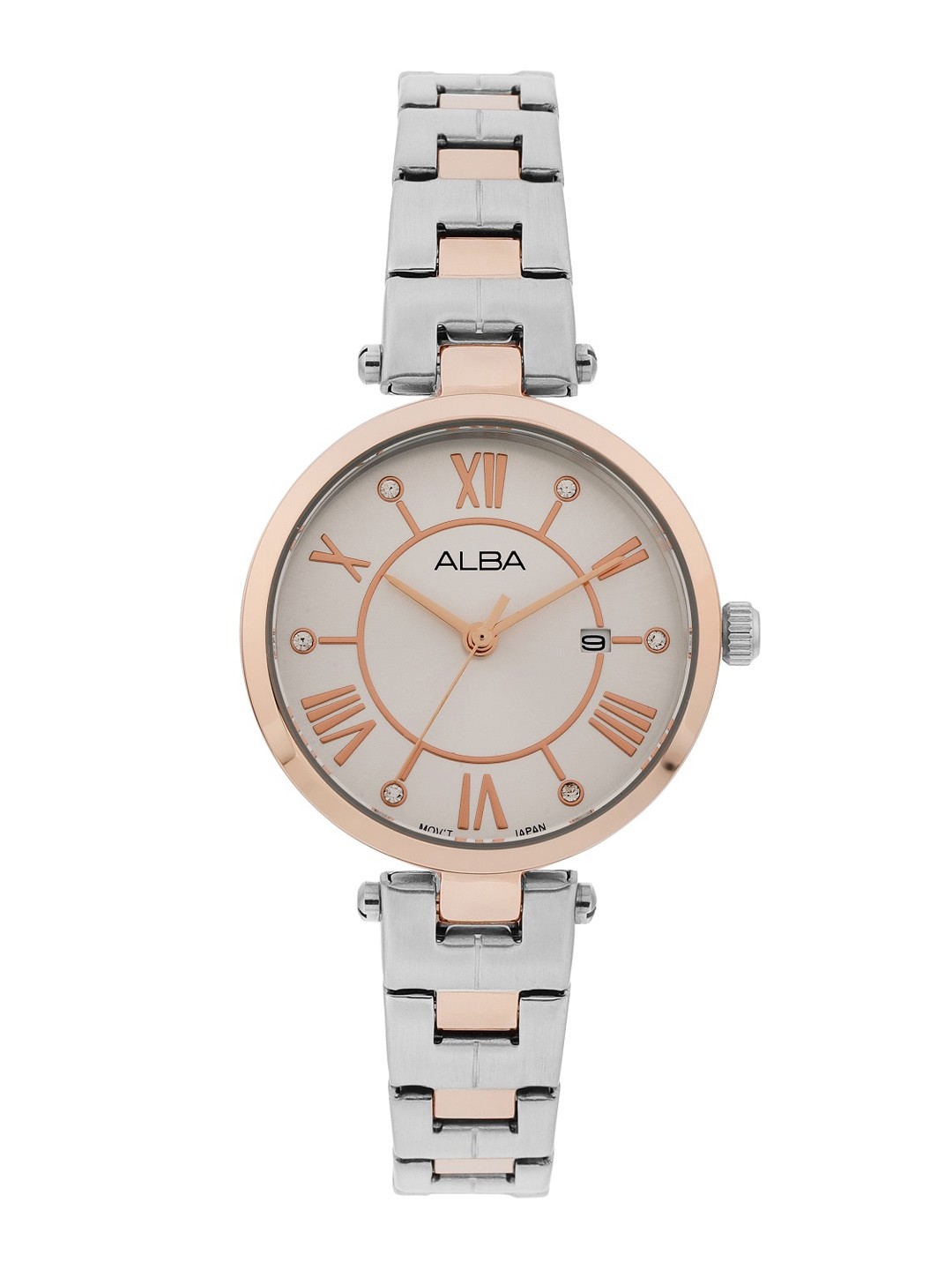 

Alba Women Stainless Steel Bracelet Style Straps Analogue Watch AH7AN4X1, Rose gold