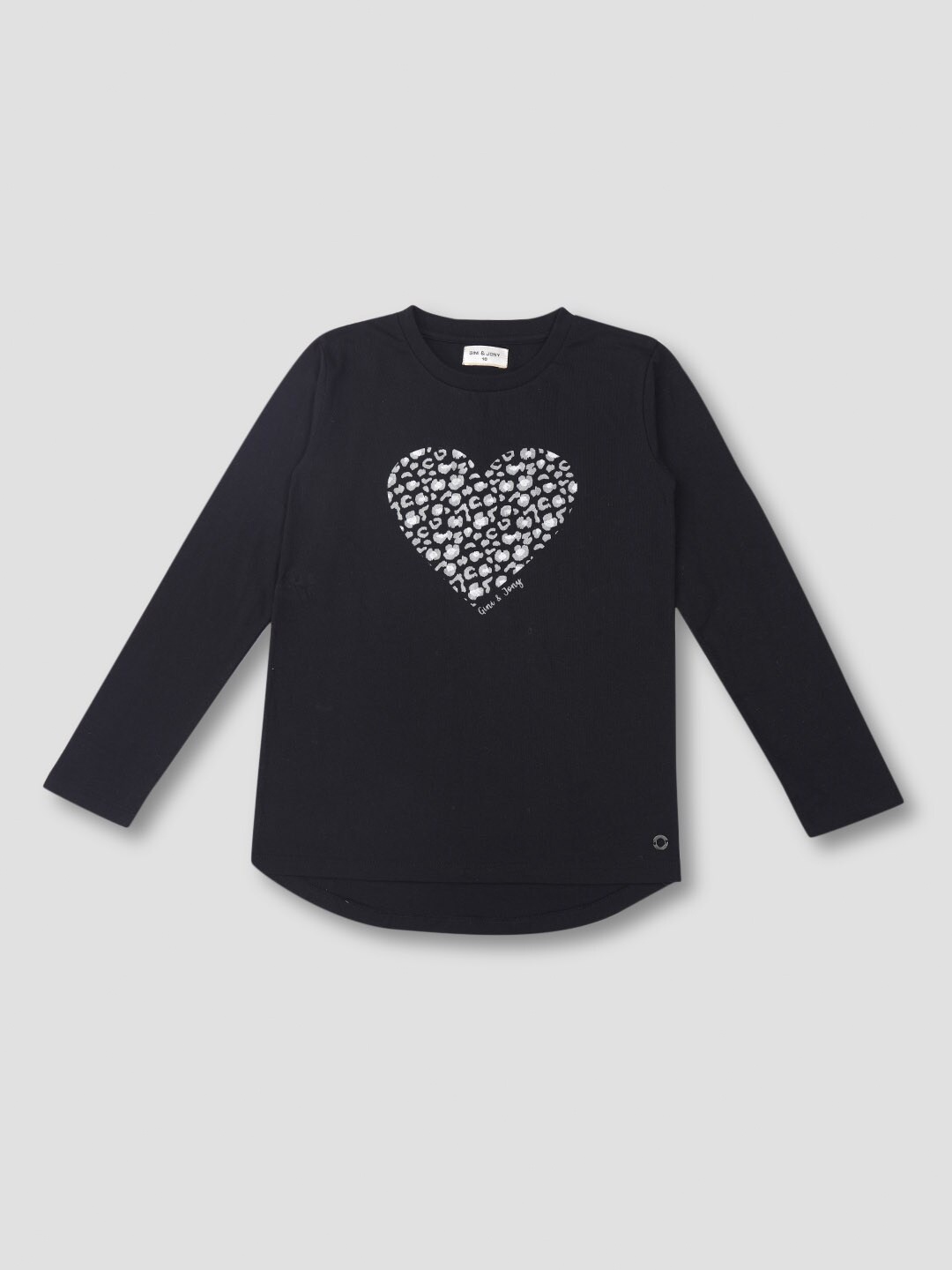 

Gini and Jony Girls Graphic Printed Cotton Top, Black