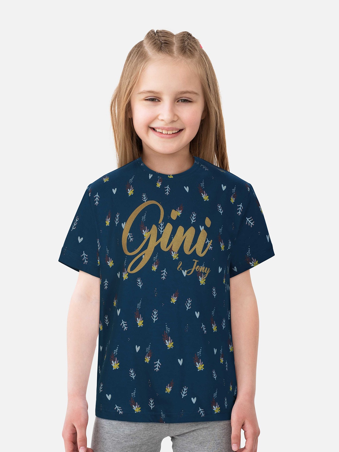 

Gini and Jony Girls Conversational Printed T-shirt, Green