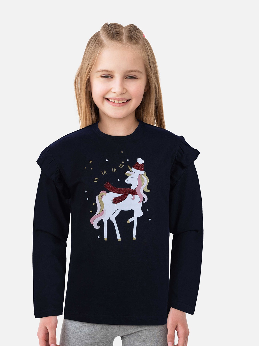 

Gini and Jony Graphic Printed Cotton T-Shirt, Navy blue