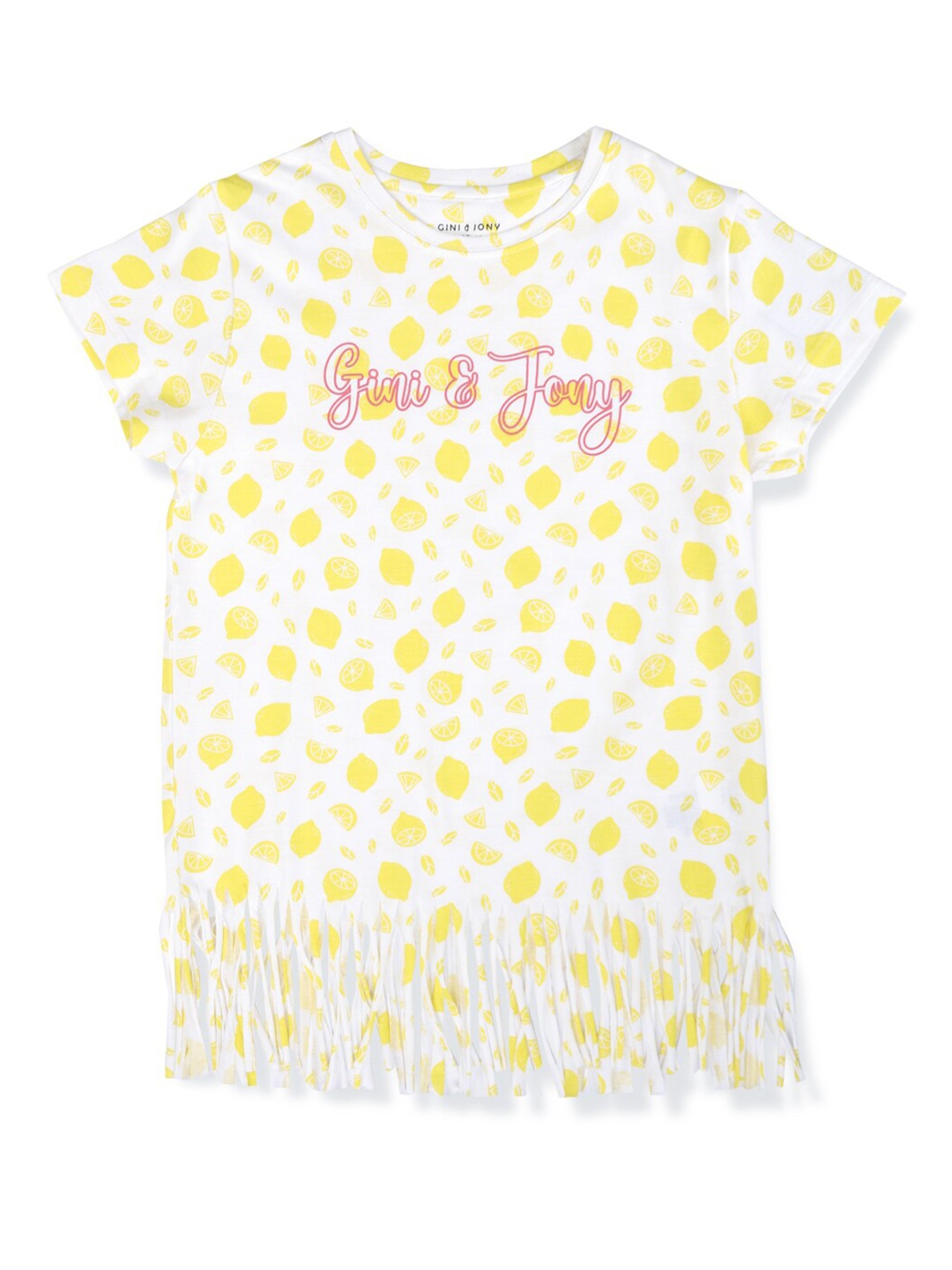 

Gini and Jony Conversational Printed Cotton T-Shirt, Yellow