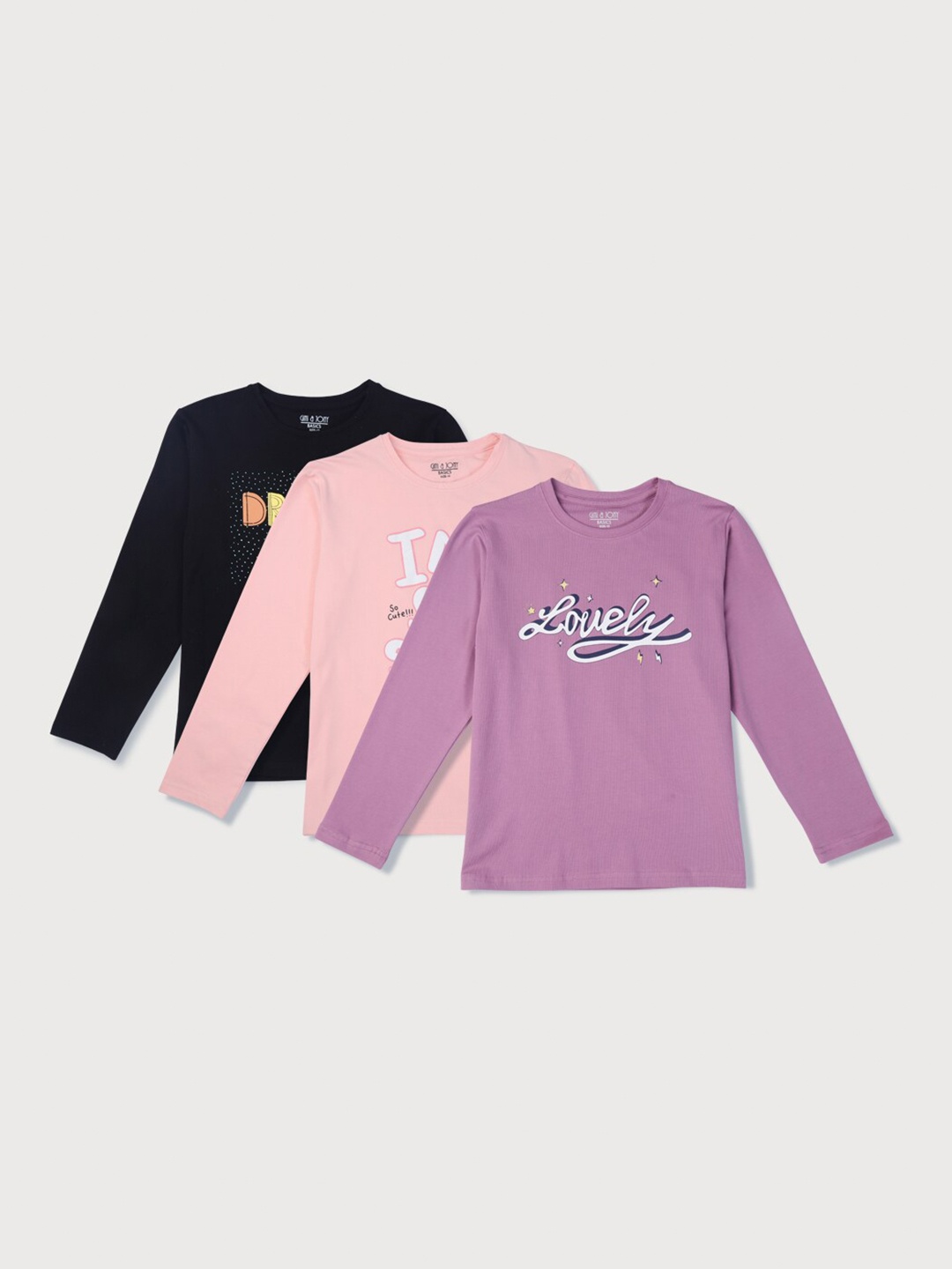 

Gini and Jony Girls Pack of 3 Cotton Top, Pink