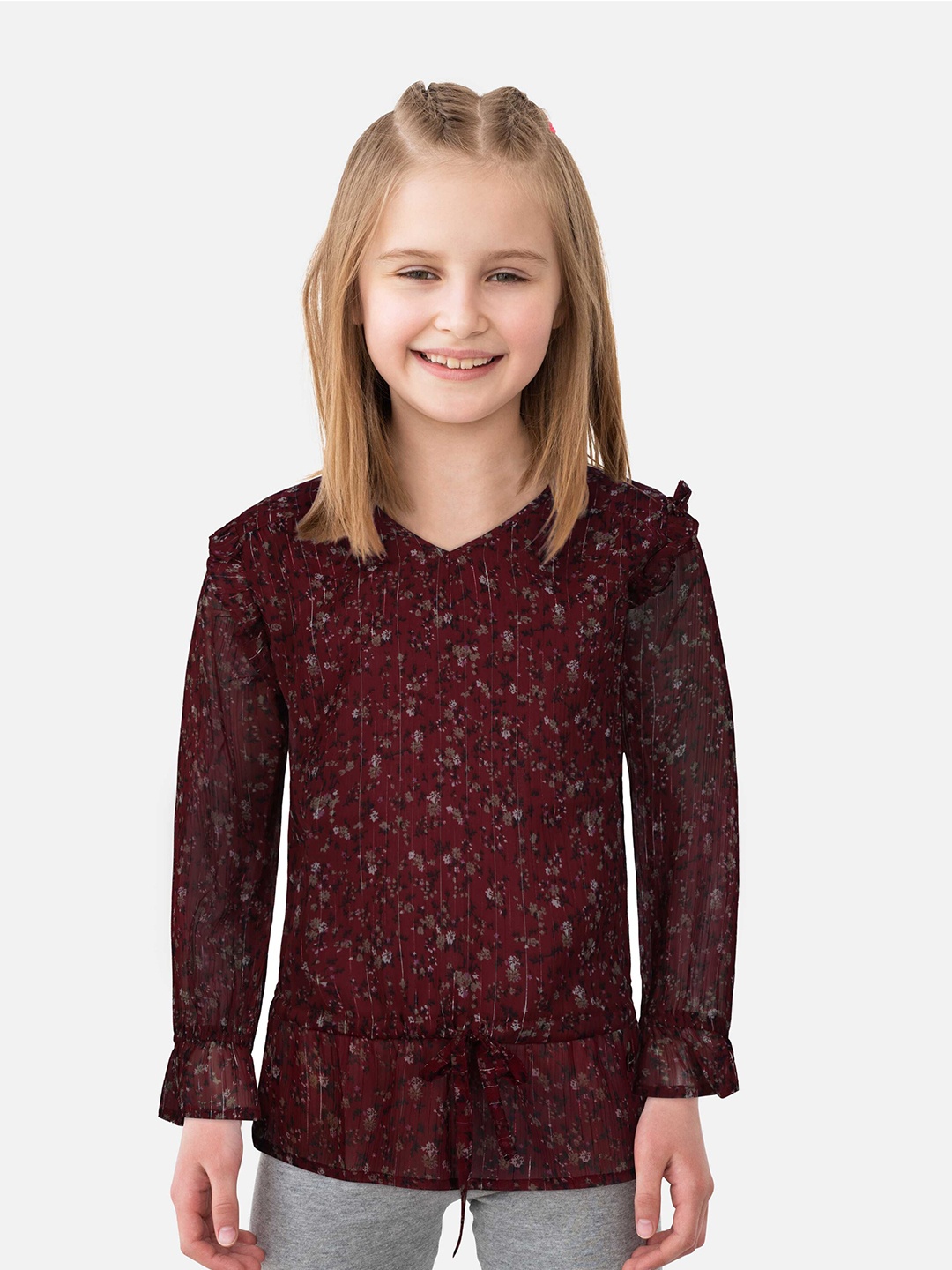 

Gini and Jony Girls Floral Print Top, Red