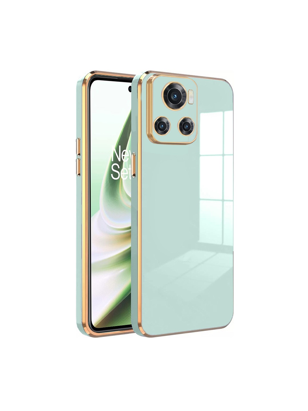 

Karwan Electroplated Chrome 6D One Plus 10R Phone Back Case, Green