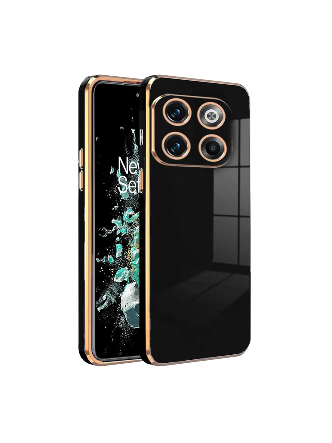 

Karwan Electroplated Chrome 6D One Plus 10T Phone Back Case, Black